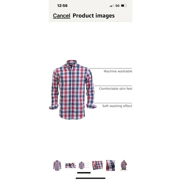 Double Pump 2XL Mens Button Down Shirts Cotton Long Sleeve Shirts - Plaid - NWT - Picture 3 of 11